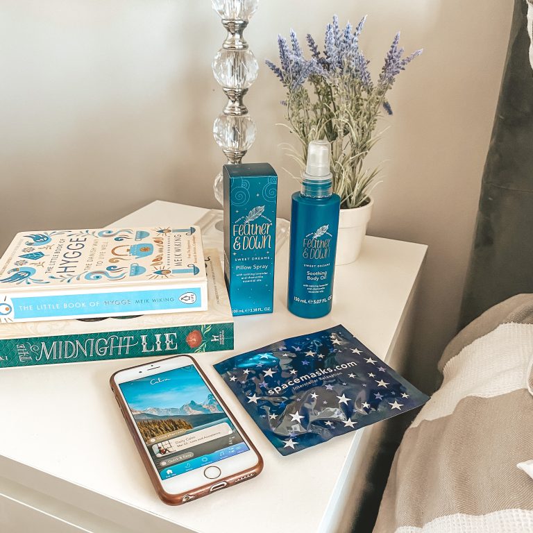 How to get a good nights sleep Bedside table stacks with books and products that help to get a good nights sleep