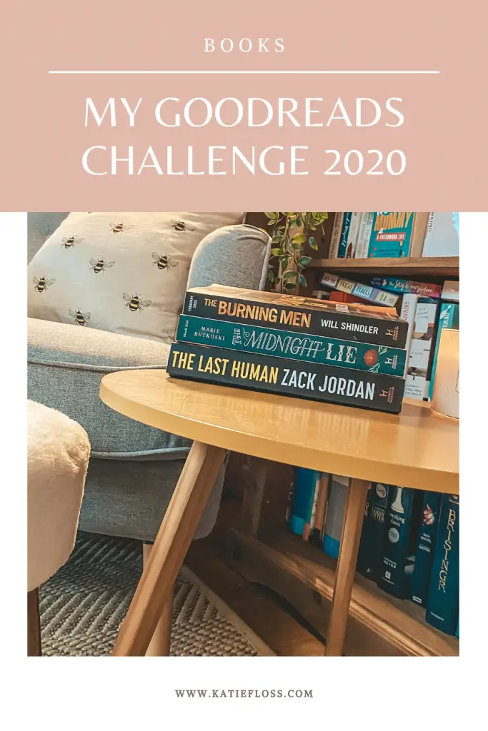 My Goodreads Challenge 2020 pin it image of a cosy reading nook